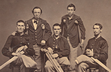 Five Civil War-era amputees gathered for a photograph