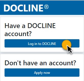 DOCLINE Log In Steps