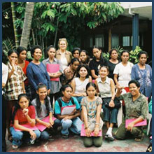 Jeanne Ward and female community members in East Timor