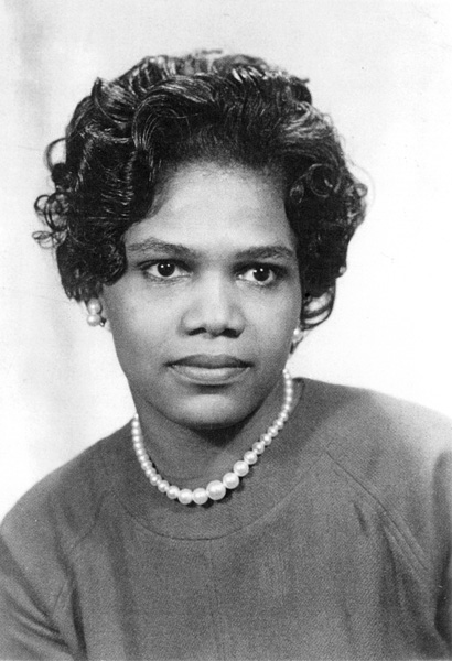 A 20th century, black and white, photographic portrait of an African American woman 