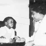 Ethel D. Allen with a young child