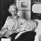 Elizabeth Blackwell and her daughter Katharine "Kitty" Barry Blackwell at home in the study, ca. 1905
