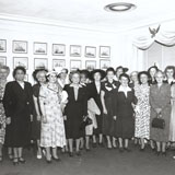 Margaret Craighill with a large group of women in civilian clothing