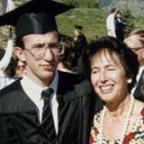 Katherine Detre with her son Tony at his graduation