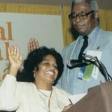 Edith Irby Jones being inducted as president of the National Medical Association, 1985
