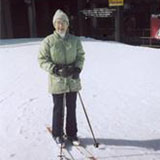 Mary E. King skiing in France, 2000