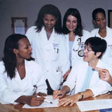Theresa Loya with students, ca. 2000