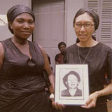 Sister Fernande Pelletier with Christiana Baanie, who became her maternal guardian after the death of her mother, 1976