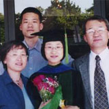Ina Rhee with her family at her graduation from the Johns Hopkins University School of Medicine, 2002