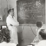 Esther Sternberg's father teaching a class, 1950s