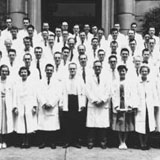 Caroline Bedell Thomas with the Johns Hopkins University School of Medicine class of 1951 