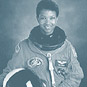 Portrait of Dr. Mae Jemison, the first African-American women physician in space.