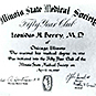 Certificate with text.