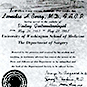 Certificate with text for medical symbol.