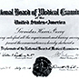 Certificate with text.