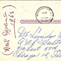 Postcard with handwritten text.