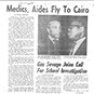 Page with typewritten text and photo of two African American men.