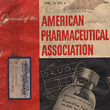 Pharmaceutical booklet cover with a photograph a vial and graphic illustrations of drug stores