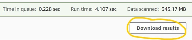 Highlighting the "Download Results" option above the results table