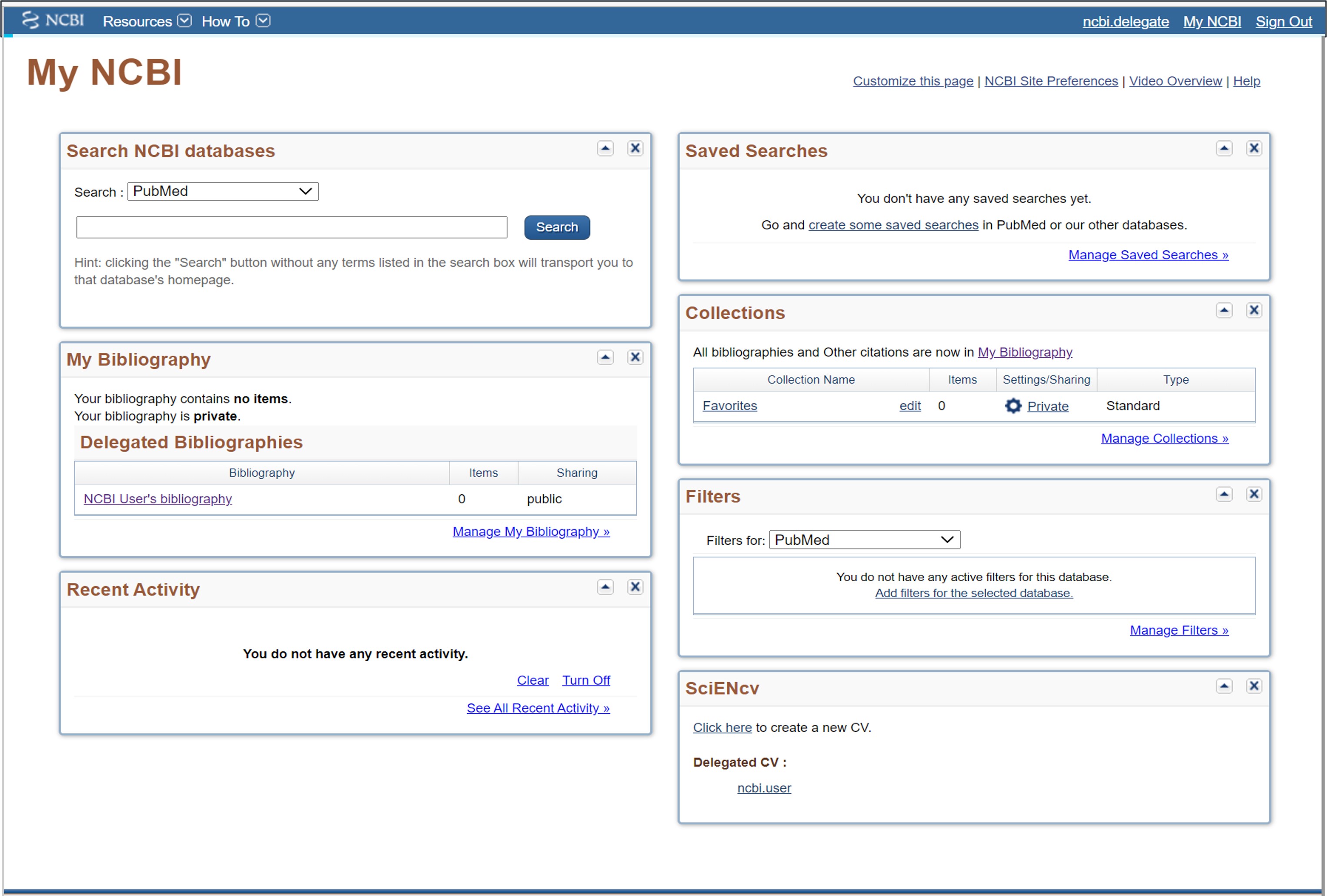 Example delegate screen