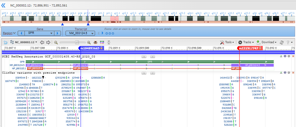 Image of GDV view - SPR with two variant markers