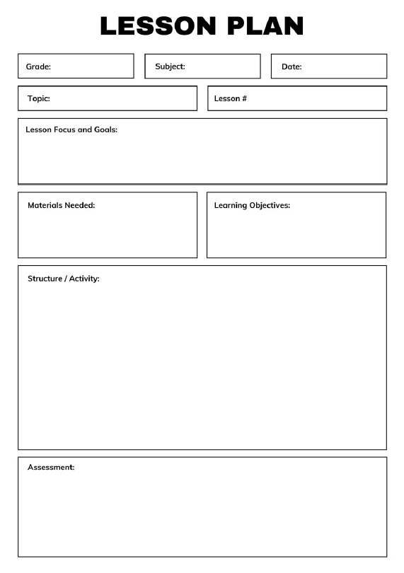 Lesson Plan template image