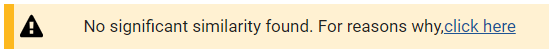 No similarity warning message