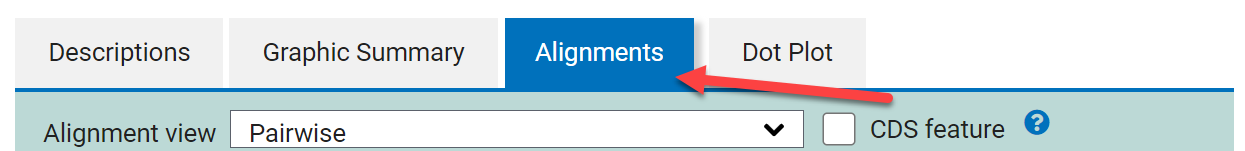 Alignments tab