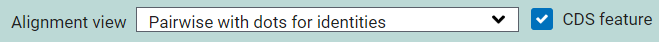 Pairwise with dots for identities and CDS feature