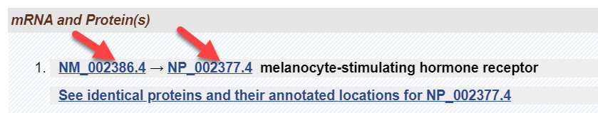 mRNA and Proteins links