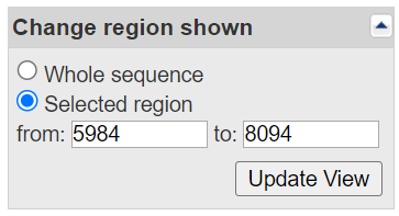 change region shown