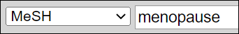 the term menopause in the MeSH search box