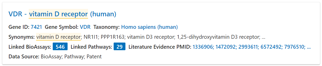 Image of the VDR human summary.