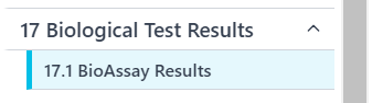 Image of the Biological test results menu item