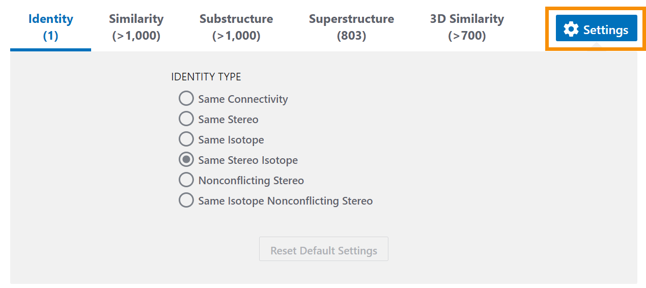 settings menu