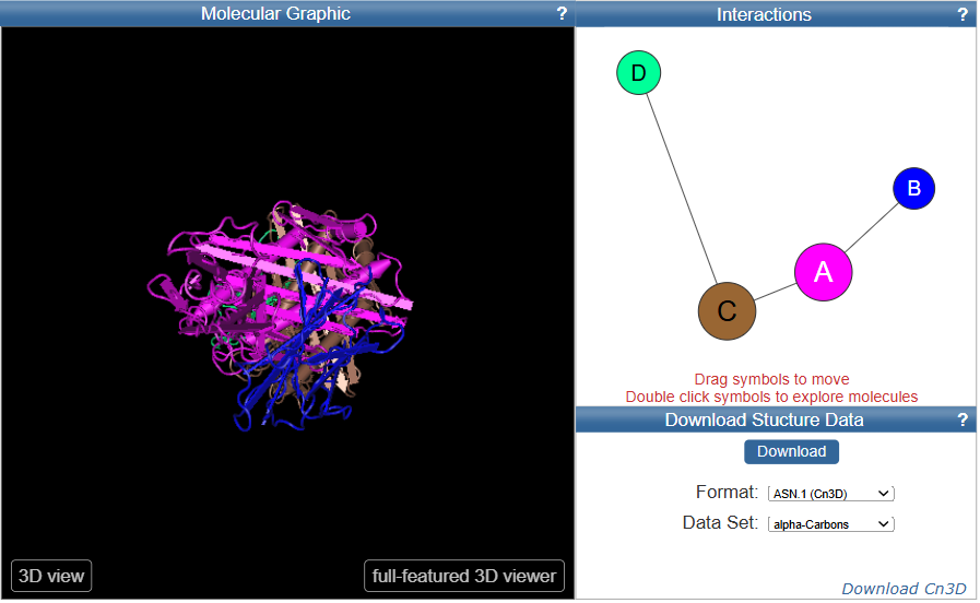 molecular graphic with Interactions