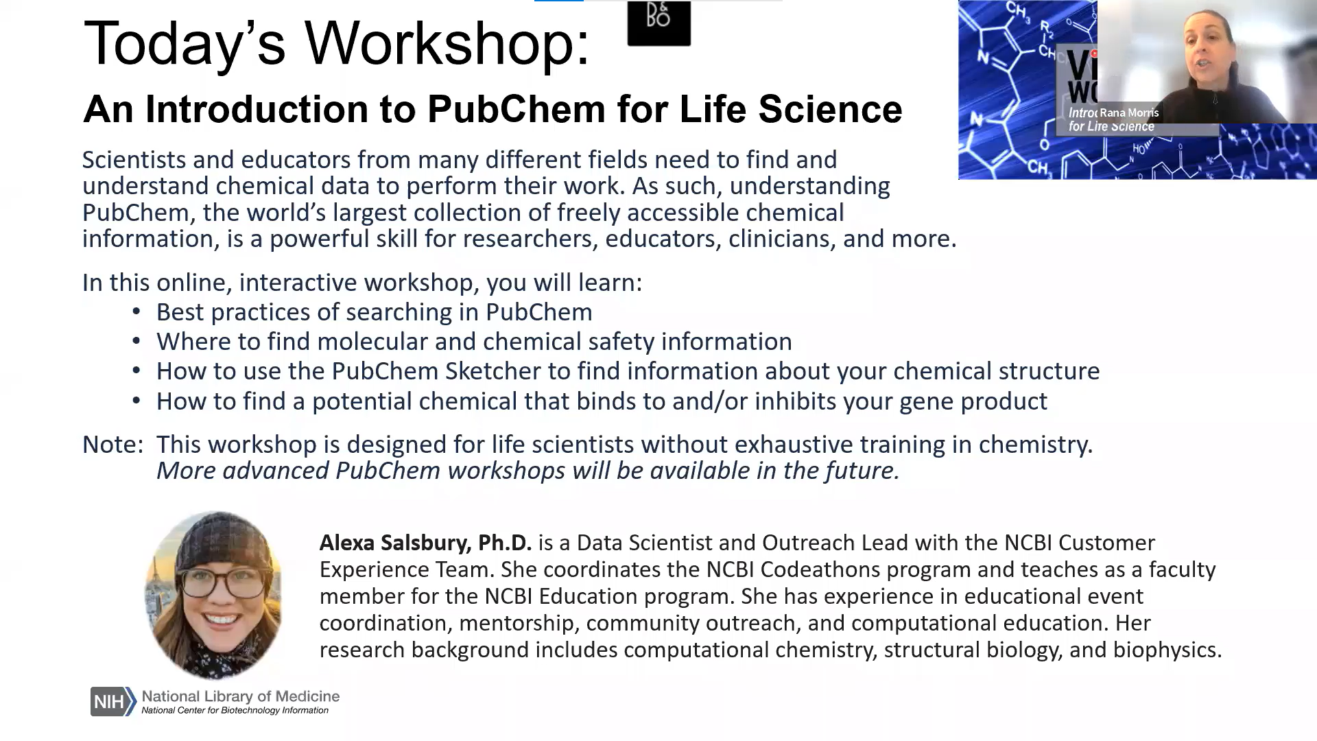 Video Recording: An Introduction to PubChem for Life Science