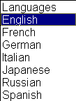 Figure 4 - Languages Pull-Down Menu